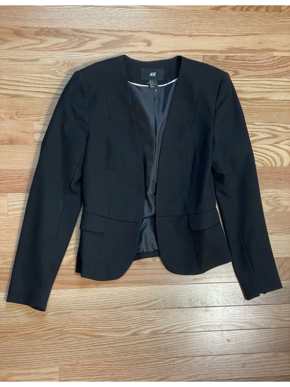 H&M Black Women's Tailored Open Blazer Jacket